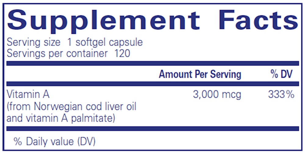 Vitamin A 3,000mcg (10,000IU) by Pure Encapsulations