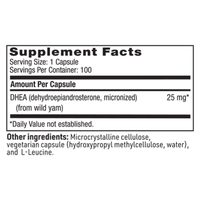 DHEA 25mg 100 Capsules by Klaire Labs by Klaire Labs/SFI Health