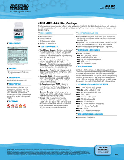 JOT – Joint/Disc/Cartilage by Systemic Formulas