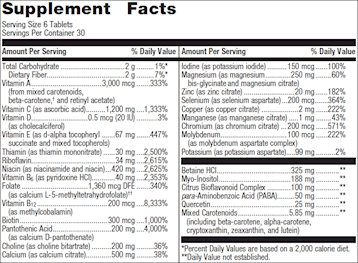 Multigenics® without Iron 180 Tabs by Metagenics