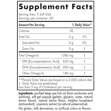 ProOmega Lemon 180 softgels