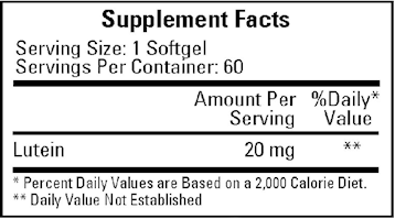 Lutein 20 mg 60 gels by Ecological Formulas