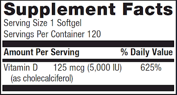 D3 5000 IU 120 softgels by Metagenics