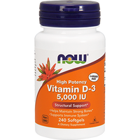 Vitamin D-3 5000 IU 240 softgels by NOW