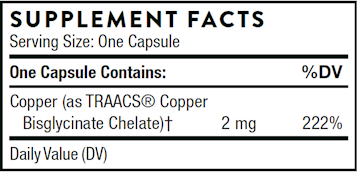 Copper Bisglycinate 60 vegcaps by Thorne