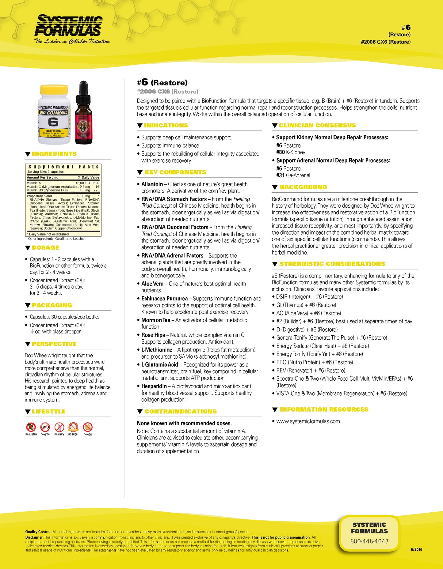 6 – Restore by Systemic Formulas