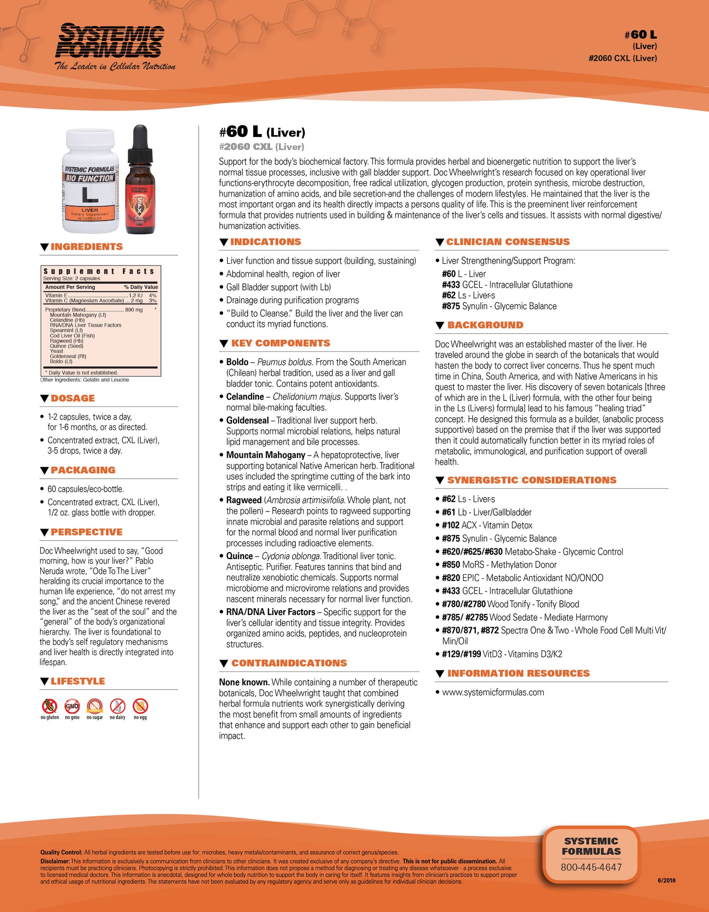 L – Liver  by Systemic Formulas