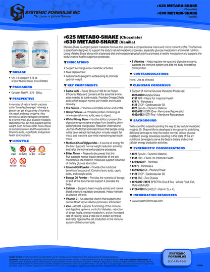 Metabo-Shake Chocolate by Systemic Formulas