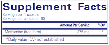 L-Methionine 375 mg 60 caps by Pure Encapsulations