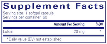 Lutein 20 mg 60 gels by Pure Encapsulations