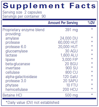 Digestive Enzymes Ultra w/ HCl 180 caps by Pure Encapsulations