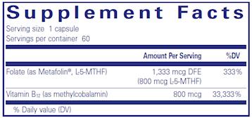 B-12 Folate 60 vcaps by Pure Encapsulations