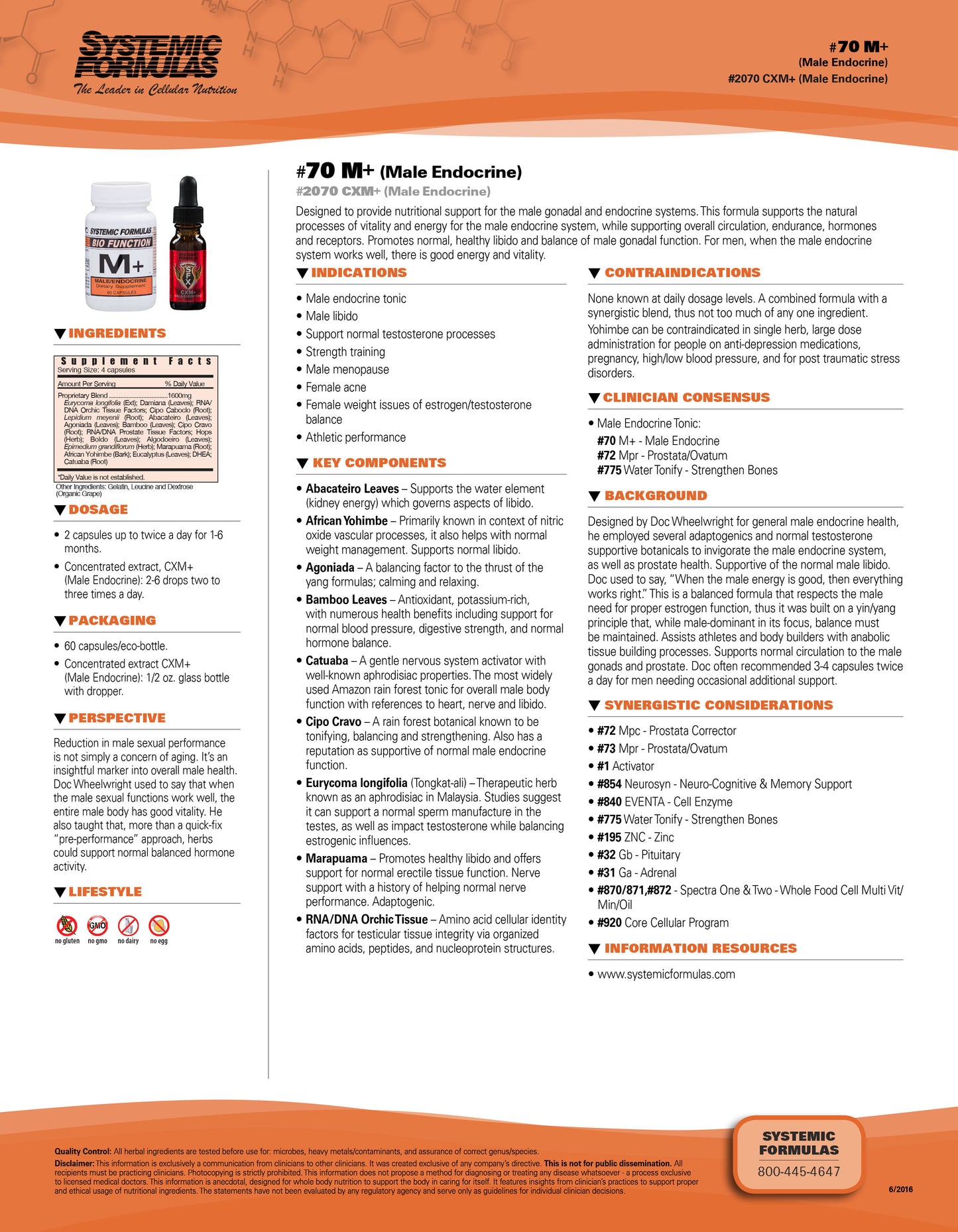 M+ – Male/Endocrine by Systemic Formulas