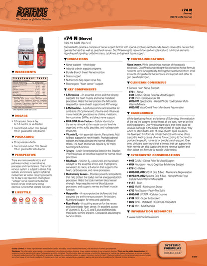 N – Nerve by Systemic Formulas