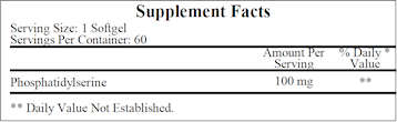 Phosphatidylserine 60 softgels by Ecological Formulas