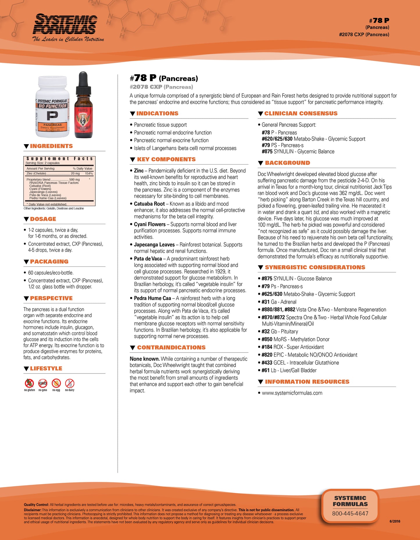 P – Pancreas by Systemic Formulas