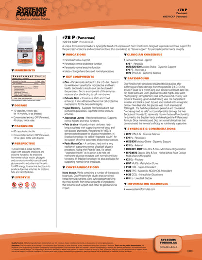 P – Pancreas by Systemic Formulas