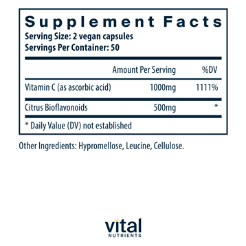 Vitamin C with Bioflavonoids 100 vcaps by Vital Nutrients