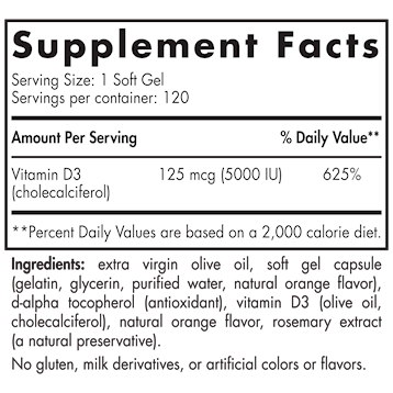 Vitamin D3 120 softgels