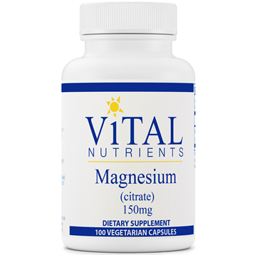 Magnesium (Citrate) 150 mg 100 vegcaps by Vital Nutrients