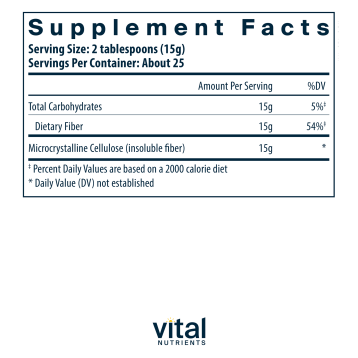 Cellulose Fiber 375 gms by Vital Nutrients