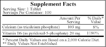 Pyridoxal 5-Phosphate 20 mg 100 tabs by Ecological Formulas