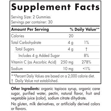 Vitamin C Gummies 250 mg 60 Gummies