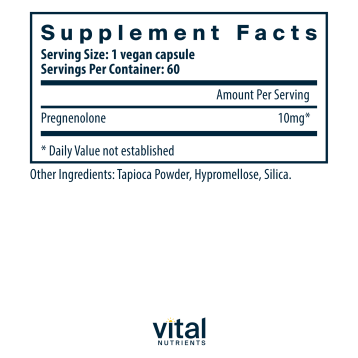 Pregnenolone 10 mg 60 vegcaps by Vital Nutrients