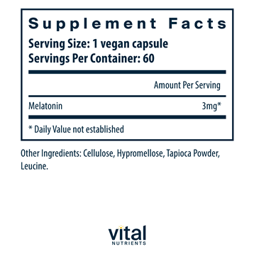 Melatonin 3 mg 60 vegcaps by Vital Nutrients