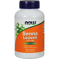 Senna Leaves 470 mg 100 caps by NOW