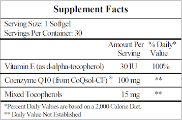 Co-Enzyme Q10 100 mg 30 softgels by Ecological Formulas