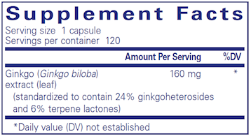 Ginkgo 50 160 mg 120 vegcaps by Pure Encapsulations