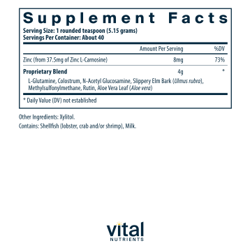 GI Repair Powder 206 grams by Vital Nutrients