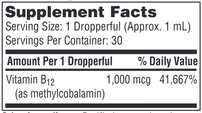 B12 Liquid Methylcobalamin 5 mg by Klaire Labs