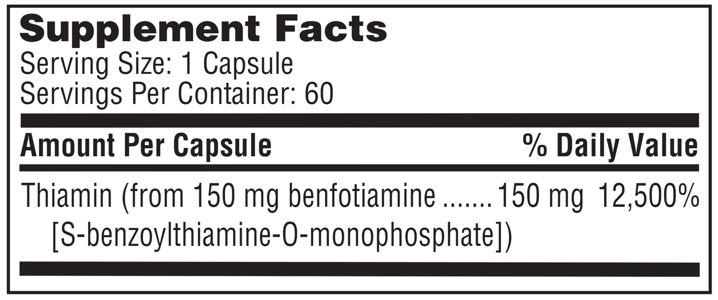 Benfotiamine 60 Caps by Klaire Labs