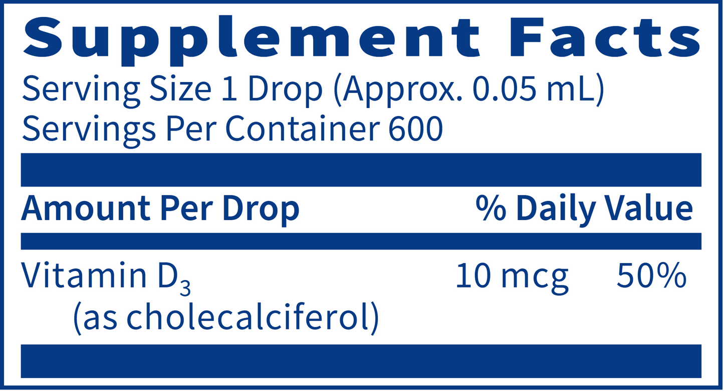 Micellized Vitamin D3 Liquid 1 floz by Klaire Labs