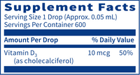 Micellized Vitamin D3 Liquid 1 floz by Klaire Labs by Klaire Labs/SFI Health
