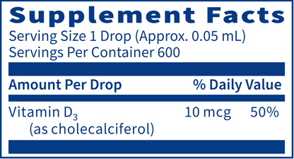 Micellized Vitamin D3 Liquid 1 floz by Klaire Labs