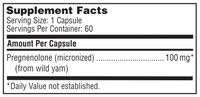 Pregnenolone (100 mg) by Klaire Labs