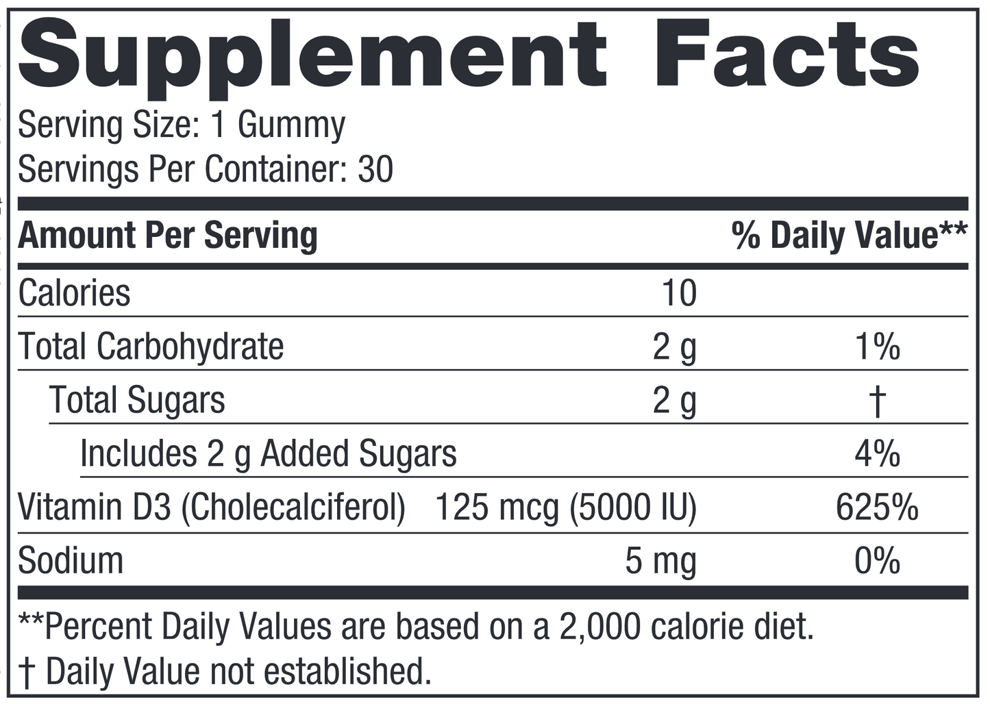 Vitamin D3 5000 30 Gummies