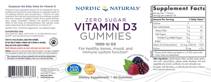 Zero Sugar Vitamin D3 60 Gummies