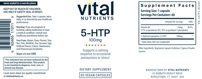 5-HTP 100 mg 60 vegcaps by Vital Nutrients