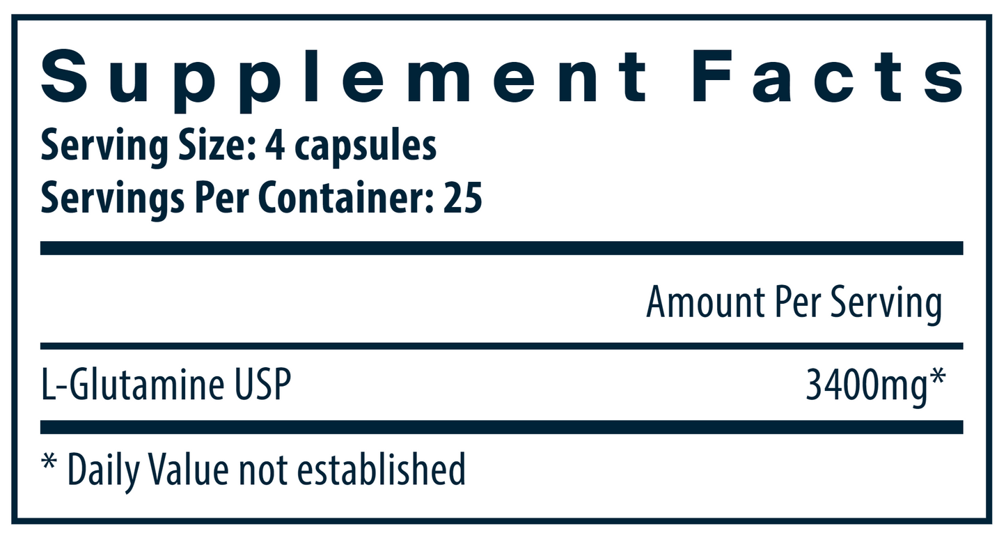 Glutamine 3400 mg 100 vegcaps by Vital Nutrients