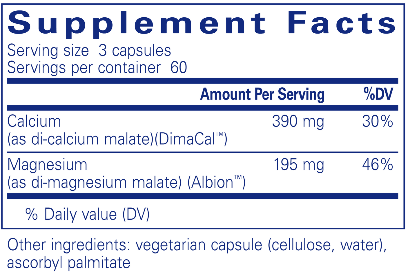 Cal/Mag (malate) 2:1 180 vcaps by Pure Encapsulations