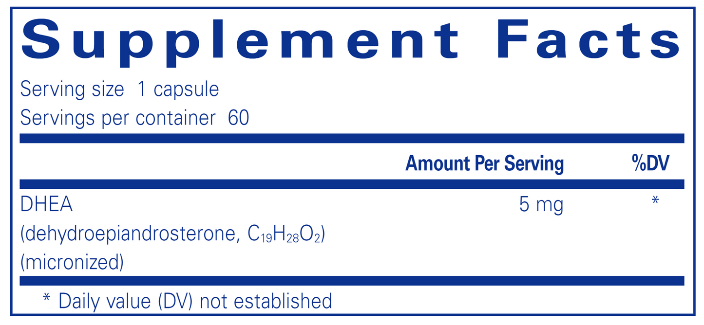 DHEA (micronized) 5 mg 60 vcaps by Pure Encapsulations