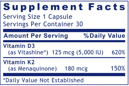 Vitamin D3+K2 Premier 30 caps by Premier Research Labs