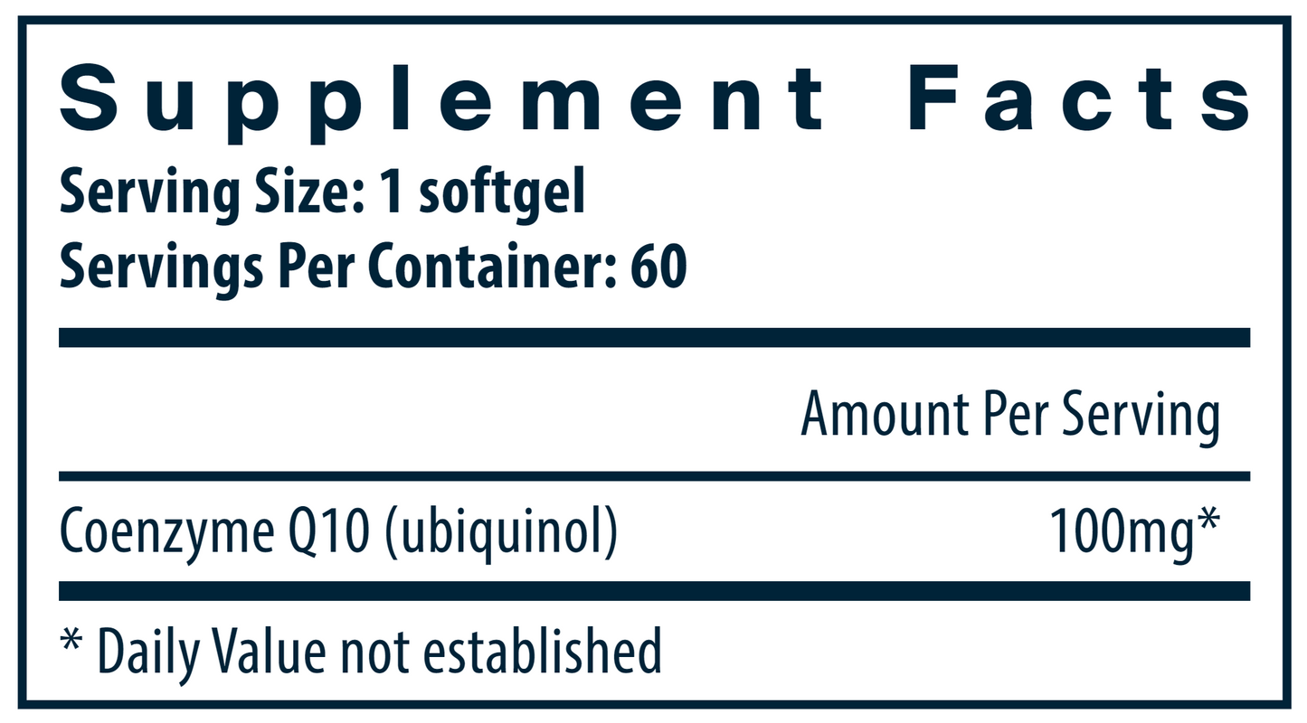 Ubiquinol CoQ10 100 mg 60 veg softgels by Vital Nutrients