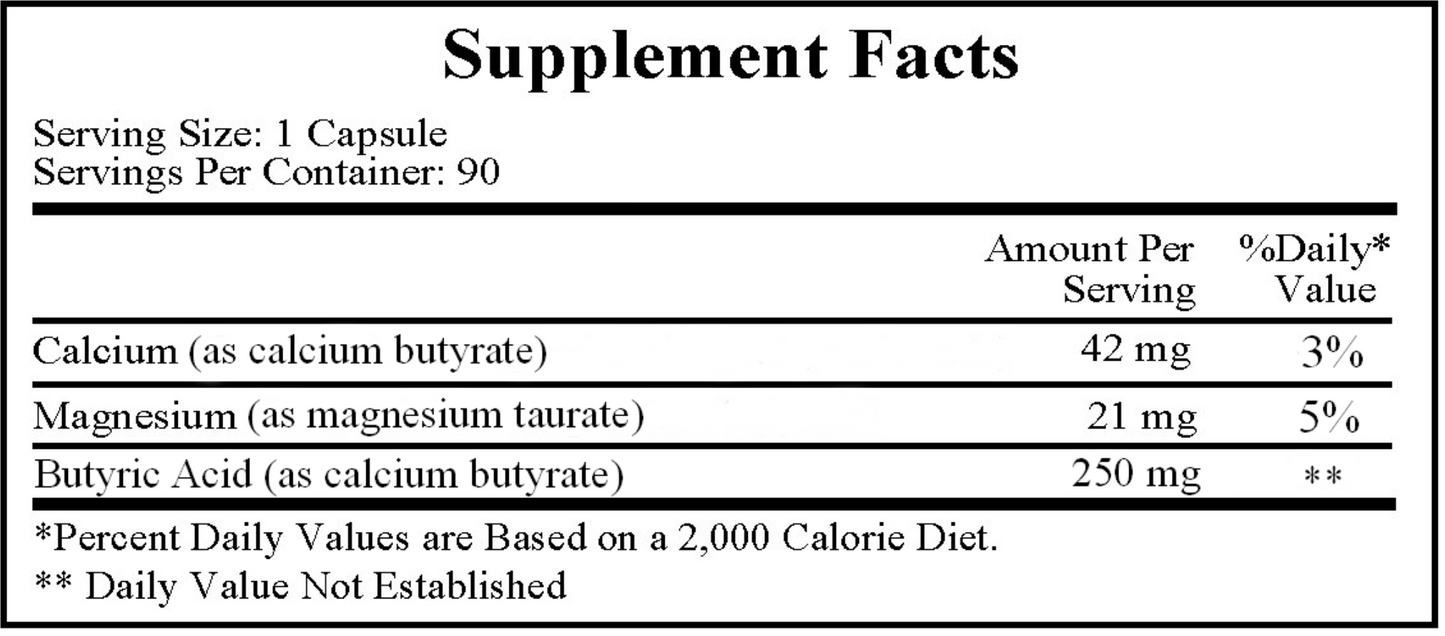 Butyric Acid 2:1 Ratio 90 caps by Ecological Formulas