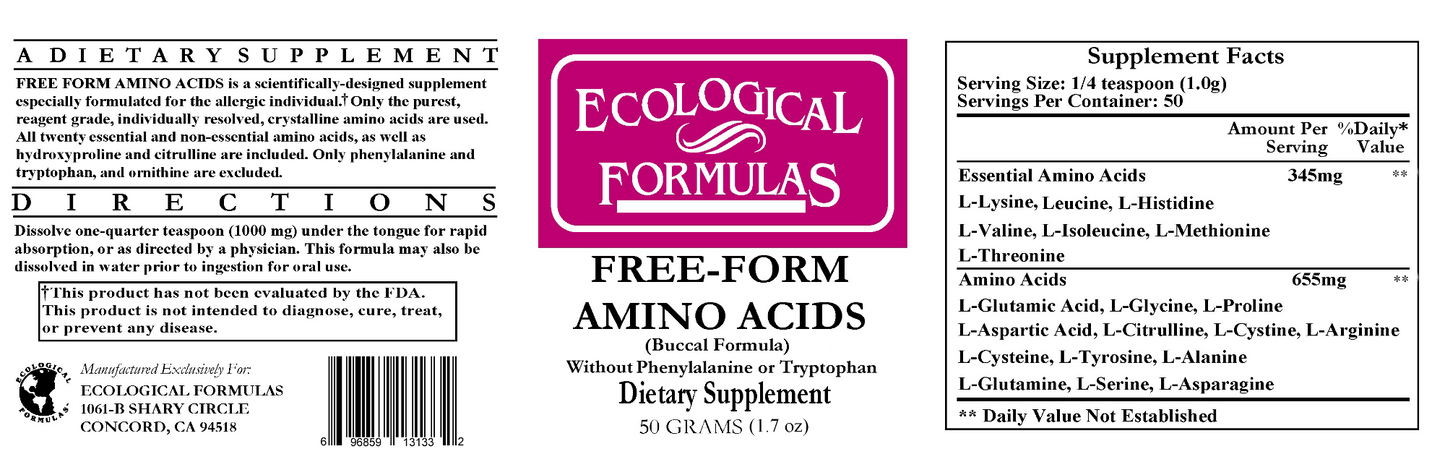 Free-Form Amino Acids 50 gms by Ecological Formulas