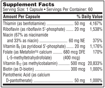 Active B Complex 60 Capsules by Klaire Labs